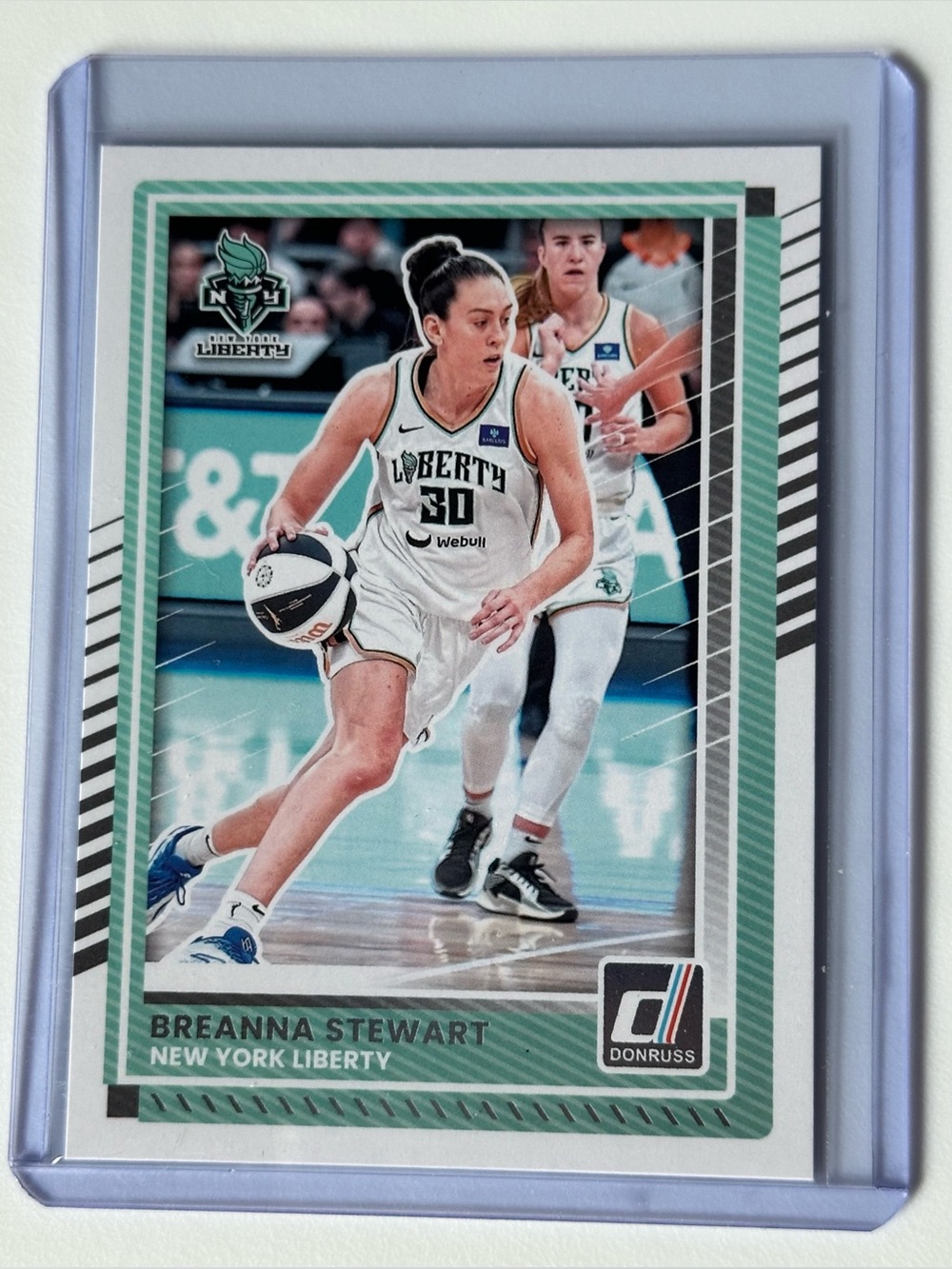 Breanna Stewart New York Liberty Donruss Basketball Card - White & Teal
